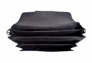 Classique pur noir sac d'affaires 100% en cuir véritable sac à main bandoulière sac à bandoulière en cuir véritable porte-documents pochette d'ordinateur pour hommes - Product Image 5