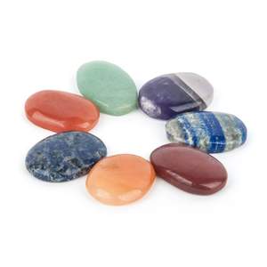 Manufacturer's Natural <b>Stone</b> Seven Chakra Oval Set Agate Gemstone Mascot Feng Shui Style <b>Semi</b>-<b>Precious</b> <b>Stone</b> <b>Crafts</b> For Healing - Product Image 1