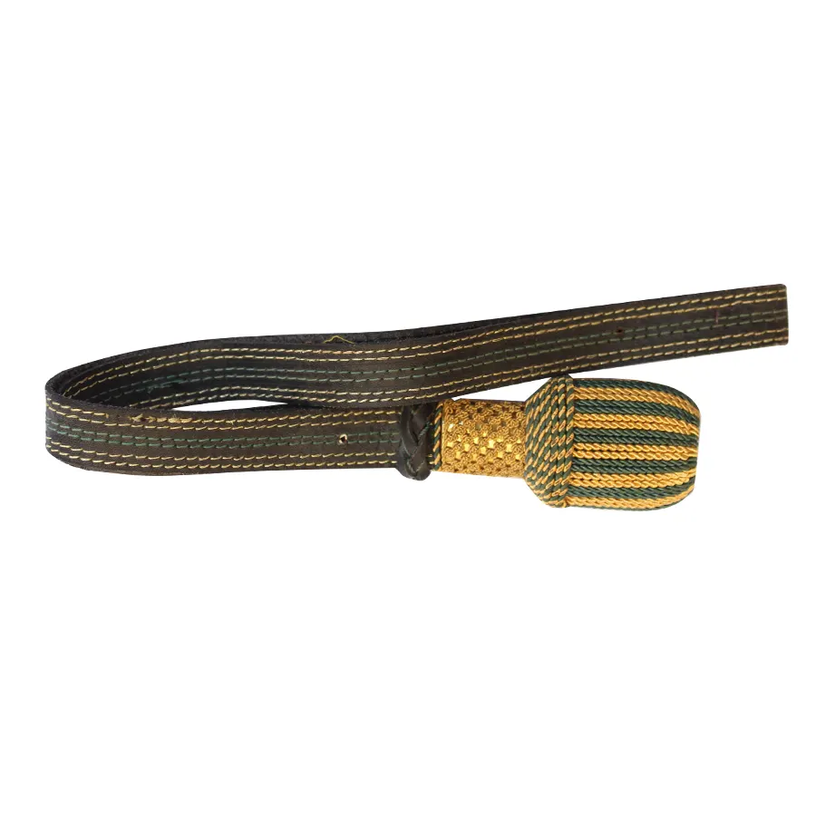 Manufacturers of ceremonial use Golden Green and Black Sword Knot made in Wire with Leather Sword Knot Officer Uniform