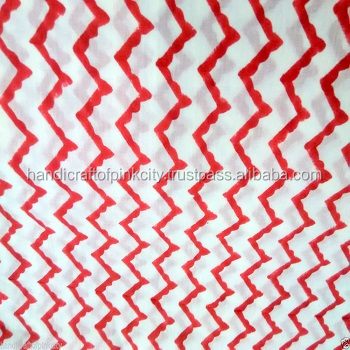 Ткань с принтом, мягкий индийский красный цвет zog zag для рукоделия