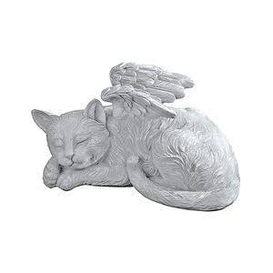 Suministros funerarios de la India, urna de cremación antigua de gato Ángel de Brassworld - Product Image 1