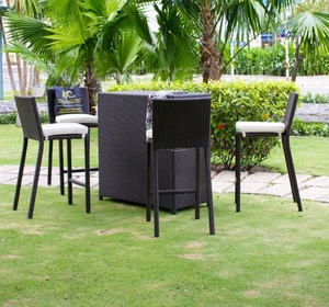 High Quality Poly PE Rattan Outdoor Furniture High Bar Set and Table for Relaxing RABR-097 (Style 4) - Product Image 1