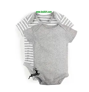 online Baby kids Cloths Knitted Romper Factory custom organic cotton baby clothes plain baby romper undyed melange romper