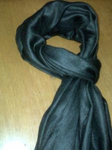 Soft Embroidered <b>Black</b> Pashmina <b>Shawl</b> Long Lady Scarf for Winter Plain Design - Product Image 4