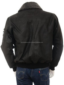 Giacca da Motociclista in Pelle di Vacchetta Nera Personalizzata 2026 per Uomo, Stile Bomber con Fodera Calda - Product Image 2