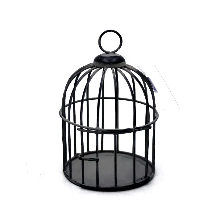 Cage à oiseaux antique ronde en métal