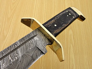 Cuchillo Bowie de Caza de Hoja Fija de Damasco Hecho a Mano, Grado Industrial, Garantía de 3 Años, Mango de Lámina de Acero (sm34) - Product Image 4