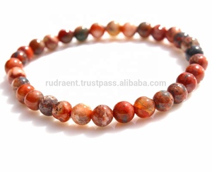 Pulsera Unisex de Ágata de Fuego y Piedra Preciosa de Ópalo, Pulsera de Cuentas Redondas para Estilo Bohemio Religioso para Regalo de Aniversario de Fiesta de Boda - Product Image 3