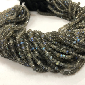 Perles de Labradorite naturelle à facettes AAA de 4mm, brin de pierres précieuses du fabricant en gros, boutique en ligne, gris noir, feu en vrac - Product Image 1