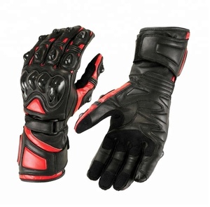 Guantes de cuero para motocicleta, de cuero de vaca, personalizados - Product Image 1