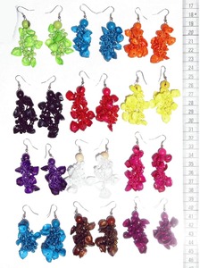 Boucles d'oreilles en coquille de conque péruvienne et perles de couleur faites à la main graines tropicales bijoux de mode approvisionnement en gros - Product Image 2