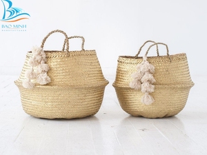 Respectueux de l'environnement belle métallique doré panier d'herbiers avec blush gland chaîne - Product Image 5