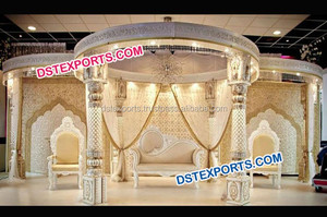Mastani-Mandap de boda de seis pilares, conjunto de mandril blanco, nuevo diseño - Product Image 3