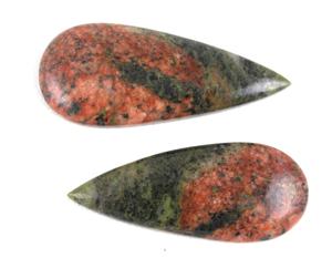 2 Pcs 140 Carat Jaspe Unakite Naturel Cabochons Lisse en Forme de Poire Style Étoile Pierre précieuse en Cristal Taillé pour la Fabrication de Bijoux - Product Image 6