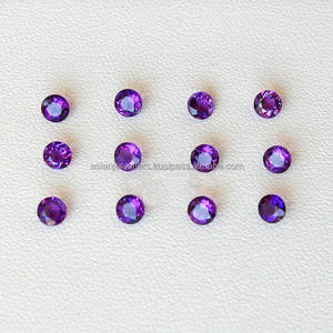 Quartz améthyste, taille 10mm, coupe à facettes, pierre précieuse en vrac, forme ronde - Product Image 3