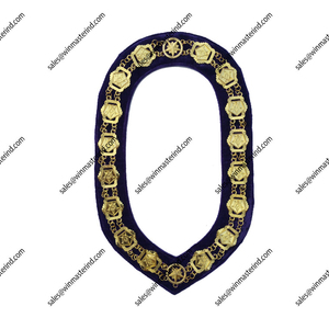 Boussole et carré en laiton maçonnique avec chaîne Oes Collier de cuisine en métal - Product Image 1