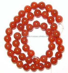 Perles de pierre collier de perles de cornaline rouge bijoux en brins pierres précieuses lisses en vrac perles rondes cristal pierre naturelle grossiste - Product Image 3