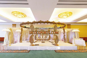 Grand Mandap sculpté en bois pour mariages et événements, Mandap de luxe pour mariages à Leicester, Mandap en bois sculpté pour mariages en Nouvelle-Zélande - Product Image 5
