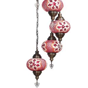 Lustre en verre mosaïque turc traditionnel en boucle avec 7 pièces, n° 3 abat-jour, certifié CE, économie d'énergie, tension universelle - Product Image 3