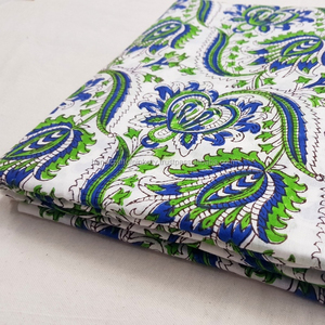 Jaipuri Curtains Fabric Quilting Indian Hand Block Print Fabric Cotton Natural Hand Made Wooden Fabric SSTH011 - Product Image 1