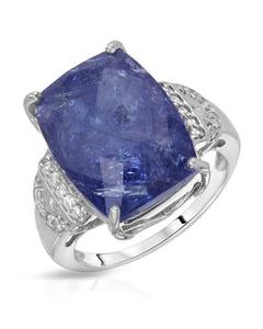 แหวนเงินกับแทนซาไนต์ธรรมชาติและอัญมณีเพทายธรรมชาติ - Product Image 5