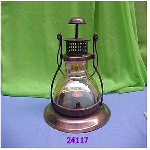 Lanterne à bougie en verre transparent en métal antique pour la décoration de la maison - Product Image 1