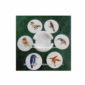 Manufacturer of Marble Inlay Tea <b>Coaster</b> <b>Set</b> - Product Image 1