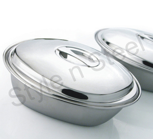 ราคาขายส่งชามเก็บอาหารรอบลึกชามซุปที่มีฝาครอบรอบชามลึกที่มีฝาครอบสแตนเลส - Product Image 1