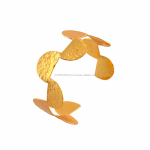 Bracelet jonc en laiton plaqué or 925SilverCollection fait à la main pour femmes, bracelet jonc tendance, 10 pièces, 925SilverCollection - Product Image 2