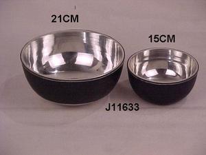 Tazón para servir ensalada de aluminio pulido con espejo, Material de PC esmaltado con superficie exterior de cuero para catering, uso doméstico - Product Image 4