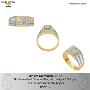 Anillos de diamantes de lujo de oro amarillo de 18 quilates para hombres y mujeres Joyería Premium - Product Image 6
