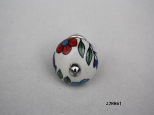 Tiradores de perilla de gabinete de cerámica pintados a mano para puertas de gabinete de armario de cajón en verde disponible en otros colores y patrones - Product Image 2