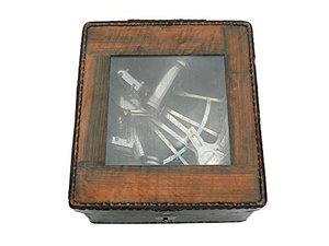 Sextante de latón macizo con acabado negro, instrumento de astrolabio para navegación, decoración náutica pirata, suministros marinos - Product Image 3