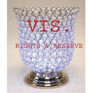 Soporte de luz de té de cristal hecho a mano con acabado plateado, pieza central de decoración de boda elegante - Product Image 3