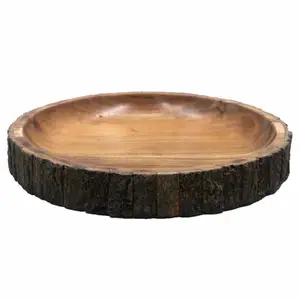 Natural Wood Large Serving Wooden Plate