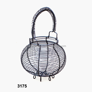Wrought Iron <b>Egg</b> <b>Basket</b>, Wrought Iron Fruit <b>Basket</b>, Kitchen Utensil <b>Basket</b>, Farmhouse <b>Basket</b>, Multi-Purpose <b>Basket</b> - Product Image 1