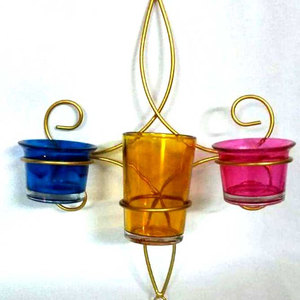 โคมไฟแก้วและโลหะสำหรับแขวนตกแต่งบ้านเชิงเทียน - Product Image 2