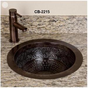 Évier de salle de bain en silicone de style américain, écologique, à encastrer, avec motif floral circulaire - Product Image 1