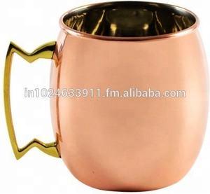 16 oz Moscow Mule Copper <b>Mug</b> Solid Brass Handle Custom Logo Engraved Country Style Coffee Wine Travel Gifts Manufactured India - Product Image 5