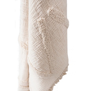 Couverture en coton blanc fait à la main de style bohème motif tissé pour lit et décoration intérieure vente en gros de jetés décoratifs pour salon - Product Image 5
