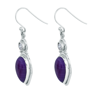 Pera azul encaje ágata circón piedra preciosa 925 plata esterlina piedras preciosas pendientes colgantes pendiente de moda para boda, regalo, fiesta. - Product Image 2