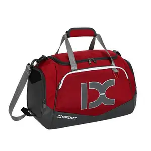 사용자 정의 패션 이름 브랜드 간단한 방수 폴리 에스터 야외 여행 운반 가방 스포츠 더플 가방