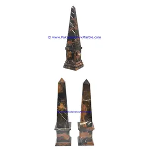 대리석 obelisks에 오벨리스크 조각 검은 색과 금색 대리석 손으로 만든 동상 치유 속성 홈 오피스 장식
