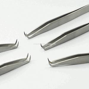 ชุดแหนบถอนขนตาแบบโค้งทำจากสเตนเลสสตีลชุดปากคีบสำหรับต่อขนตาแบบคู่ทดสอบแบบแยกชิ้น - Product Image 2