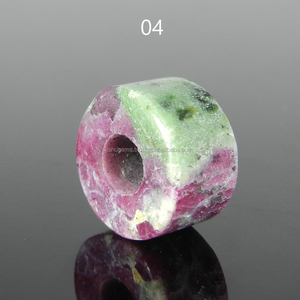 Zoisita-GEMA de rubí Natural de 14x8x5mm, piedras preciosas lisas, cuentas de agujero grande, IG0124 - Product Image 4