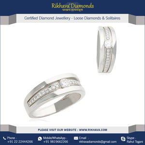 Bague en or blanc 18 carats avec diamant, émerillon en acier inoxydable, anti-stress, anxiété, bijoux, bague pour hommes - Product Image 2