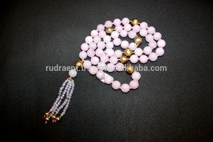 Rose Quartz Gemstone Chakra <b>Yoga</b> Mala Necklace-Religious Hinduism Style Party & <b>Gift</b> Occasions - Product Image 3