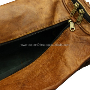 Cuero 24 pulgadas cuadrado bolsa/gimnasio/deportes de la noche a la mañana el fin de semana, bolso de cuero - Product Image 2