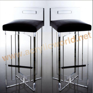 เก้าอี้รับประทานอาหารอะคริลิคใสพร้อมเบาะไวนิลสีขาวเก้าอี้โต๊ะอะคริลิค - Product Image 2