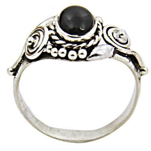 Comfy 925 Sterling Silver Adjustable <b>Ring</b> Handmade Black Onyx Cabochon <b>Ring</b> round Shape Gemstone Cute Style For Party Gift - Product Image 1